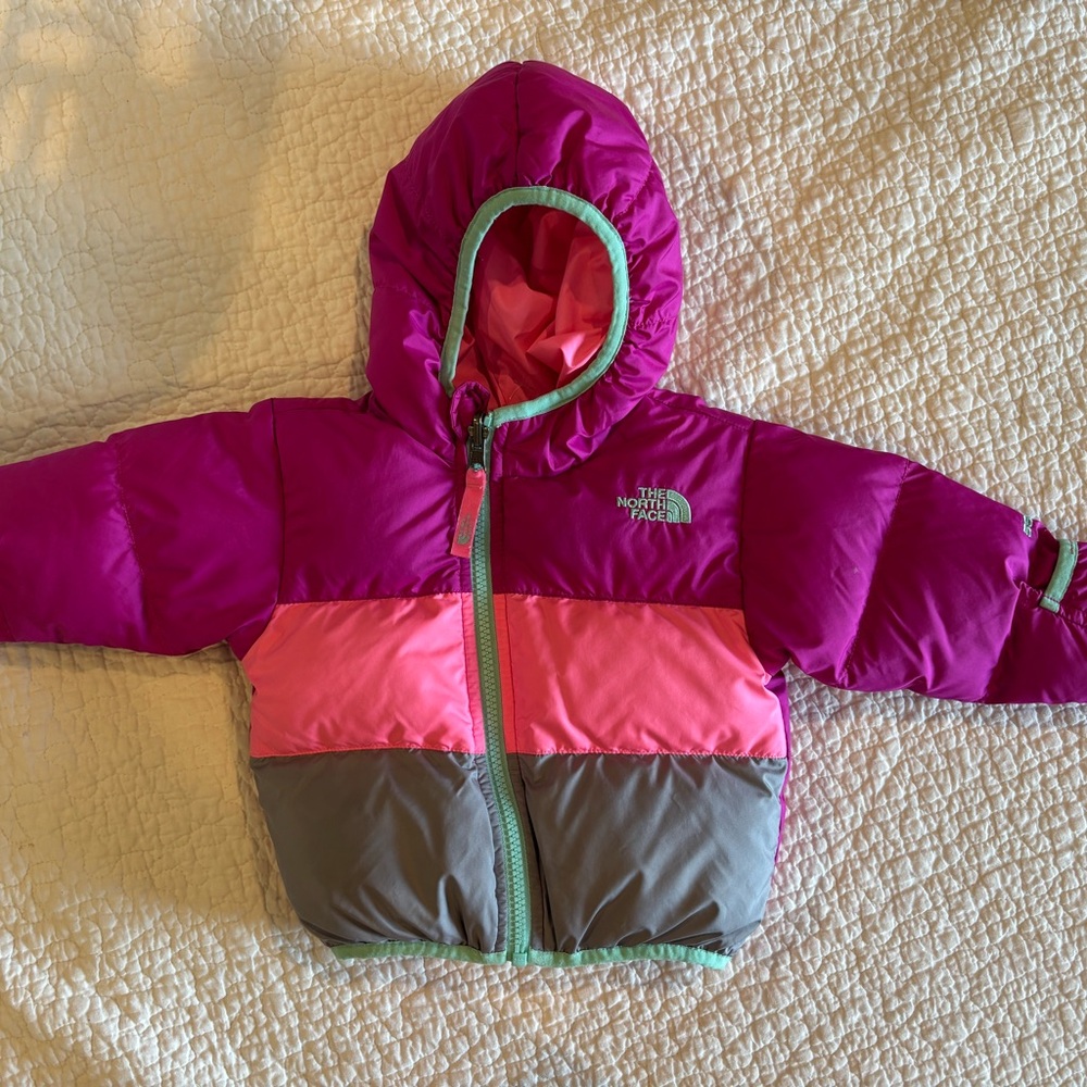 The North Face Magenta and Pink Colorblock Jacket